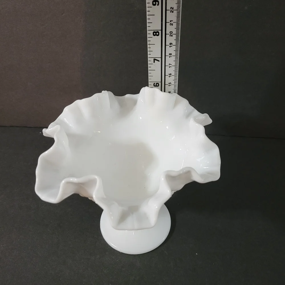 Vintage Fenton Hobnail Milk Glass Compote